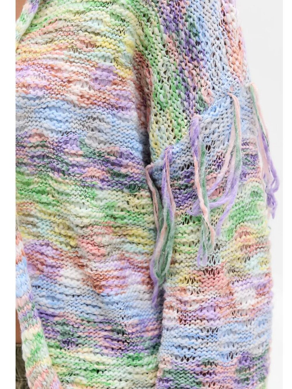 ✨ SALE Urban Outfitters Kimchi Blue Space-Dye Knit Fringed Hoodie Large - Picture 6 of 8
